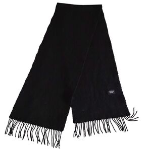 Bloomingdales 100% Cashmere Black Tassel Scarf